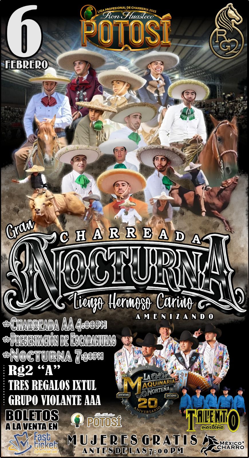 ¨LA MAQUINARIA NORTEÑA¨ CHARREADA NOCTURNA